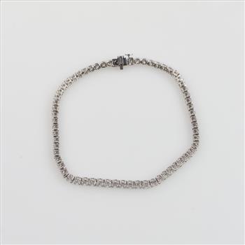 14kt White Gold Clear Stone Bracelet