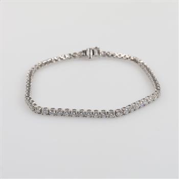 14kt White Gold Clear Stone Bracelet
