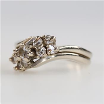 14kt White Gold Clear Stone Bridal Set