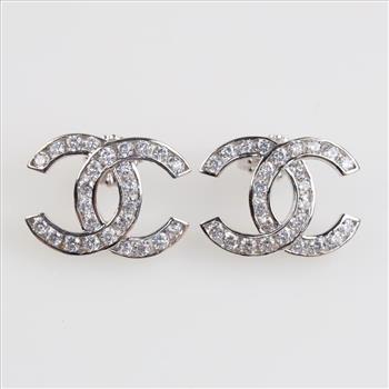 14kt White Gold Clear Stone Earrings