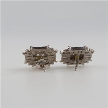14kt White Gold Clear Stone Earrings