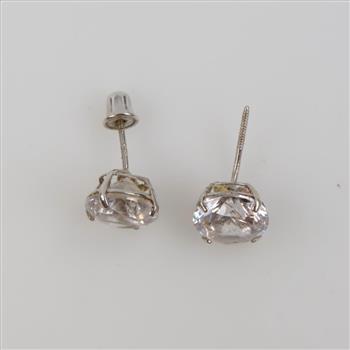 14kt White Gold Clear Stone Earrings