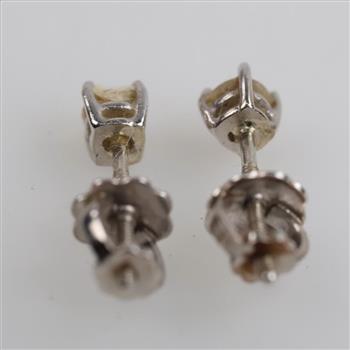 14kt White Gold Clear Stone Earrings