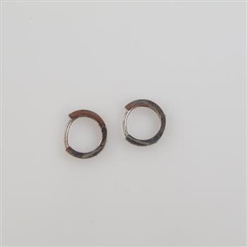 14kt White Gold Clear Stone Hoop Earrings