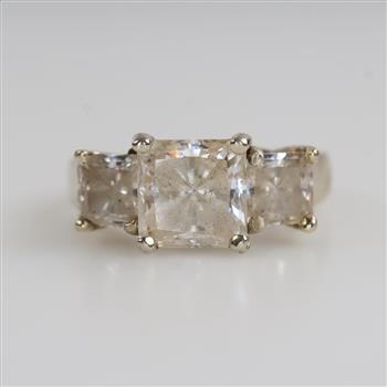 14kt White Gold Clear Stone Ring