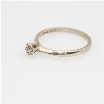 14kt White Gold Clear Stone Ring