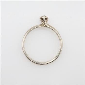 14kt White Gold Clear Stone Ring