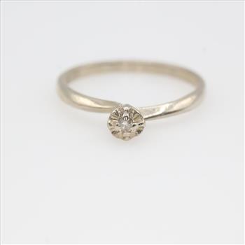 14kt White Gold Clear Stone Ring