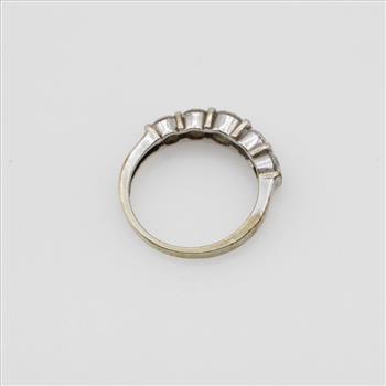 14kt White Gold Clear Stone Ring