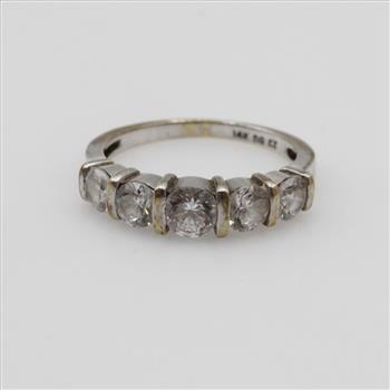 14kt White Gold Clear Stone Ring