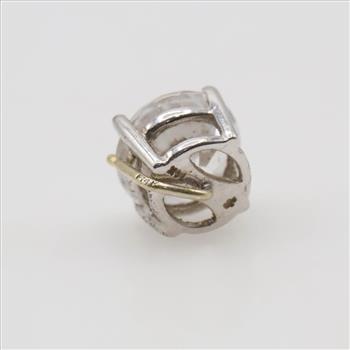 14kt White Gold Clear Stone Stud Earring