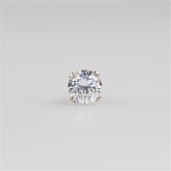 14kt White Gold Clear Stone Stud Earring