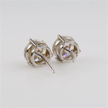 14kt White Gold Clear Stone Stud Earrings