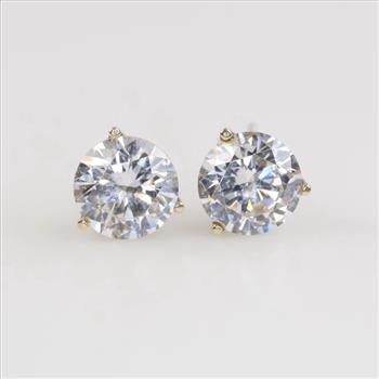 14kt White Gold Clear Stone Stud Earrings