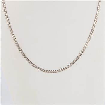 14kt White Gold Curb Chain Necklace