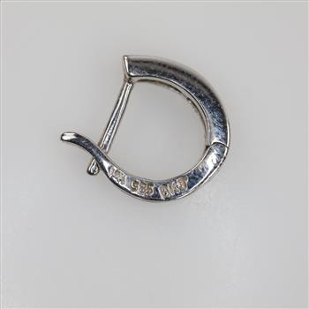 14kt White Gold Diamond Accent Single Hoop Earring