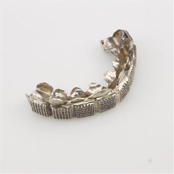 14kt White Gold Diamond Accent Teeth Caps