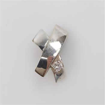 14kt White Gold Diamond Accent X Pendant