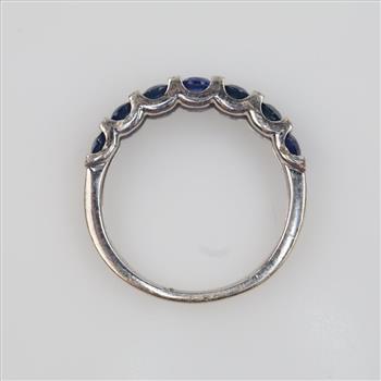 14kt White Gold Diamond And Blue Sapphire Ring