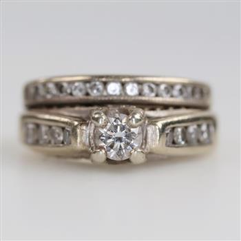 14kt White Gold Diamond Bridal Set