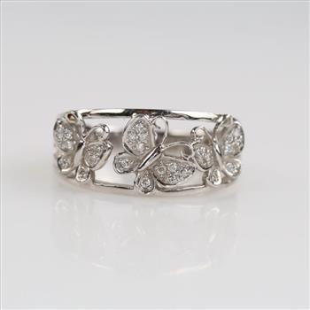 14kt White Gold Diamond Butterfly Ring