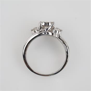 14kt White Gold Diamond Bypass Engagement Ring