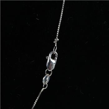 14kt White Gold Diamond Circle Pendant And Chain