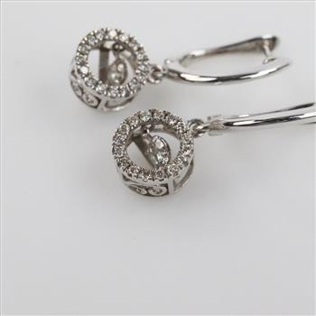 14kt White Gold Diamond Dangle Earrings