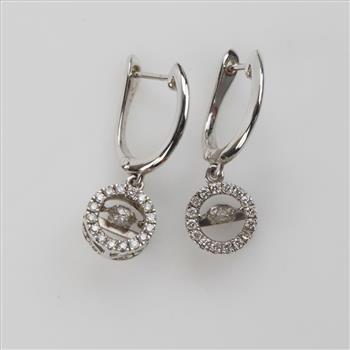 14kt White Gold Diamond Dangle Earrings