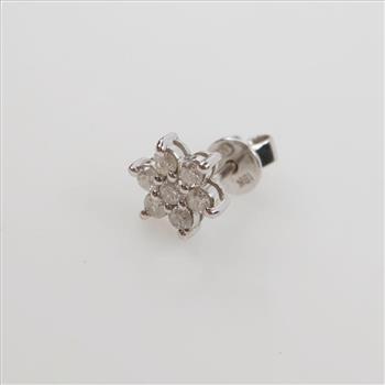 14kt White Gold  Diamond Earring