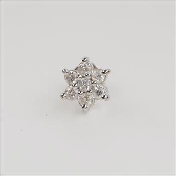 14kt White Gold  Diamond Earring