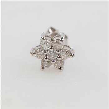 14kt White Gold  Diamond Earring