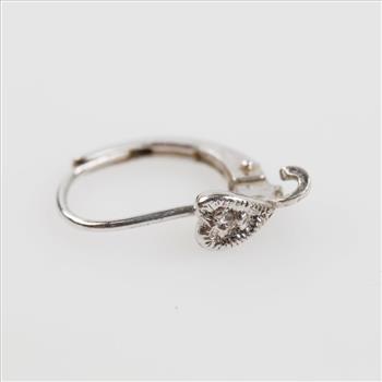 14kt White Gold Diamond Earring Piece