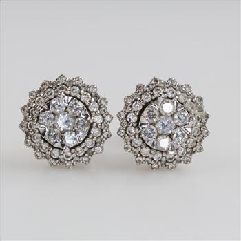 14kt White Gold Diamond Earrings