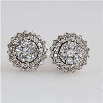 14kt White Gold Diamond Earrings