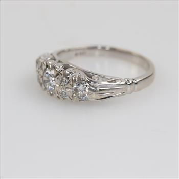 14kt White Gold Diamond Filigree Ring