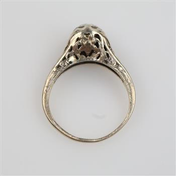 14kt White Gold Diamond Filigree Ring