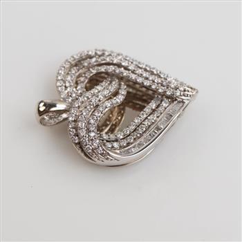 14kt White Gold Diamond Heart Pendant