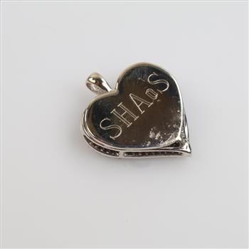 14kt White Gold Diamond Heart Pendant