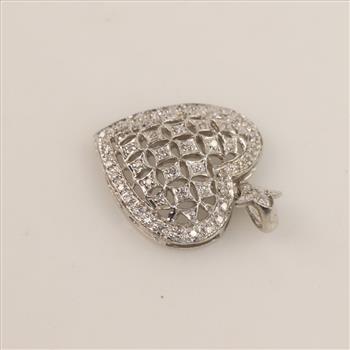 14kt White Gold Diamond Heart Pendant