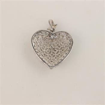 14kt White Gold Diamond Heart Pendant