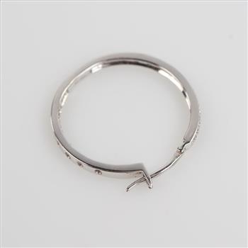 14kt White Gold Diamond Hoop