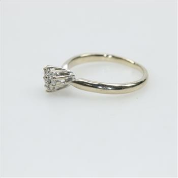 14kt White Gold Diamond Pave Heart Ring