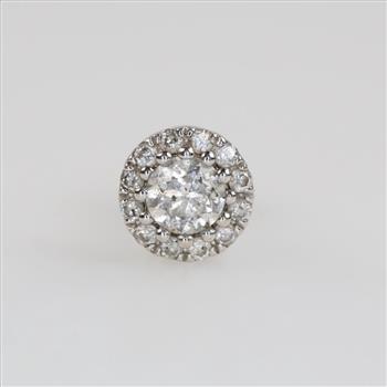 14kt White Gold Diamond Single Earring