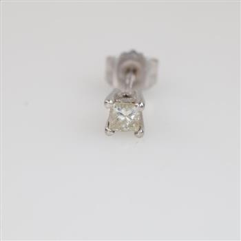 14kt White Gold Diamond Single Earring