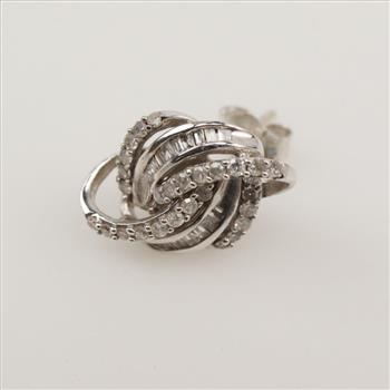 14kt White Gold Diamond Single Earring