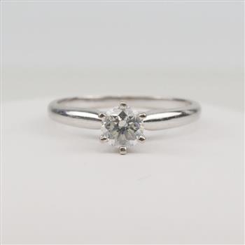 14kt White Gold Diamond Solitaire Ring