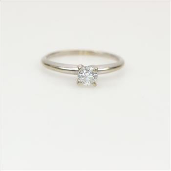 14kt White Gold Diamond Solitaire Ring