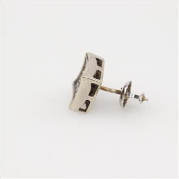 14kt White Gold Diamond Square Earring