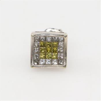 14kt White Gold Diamond Square Earring